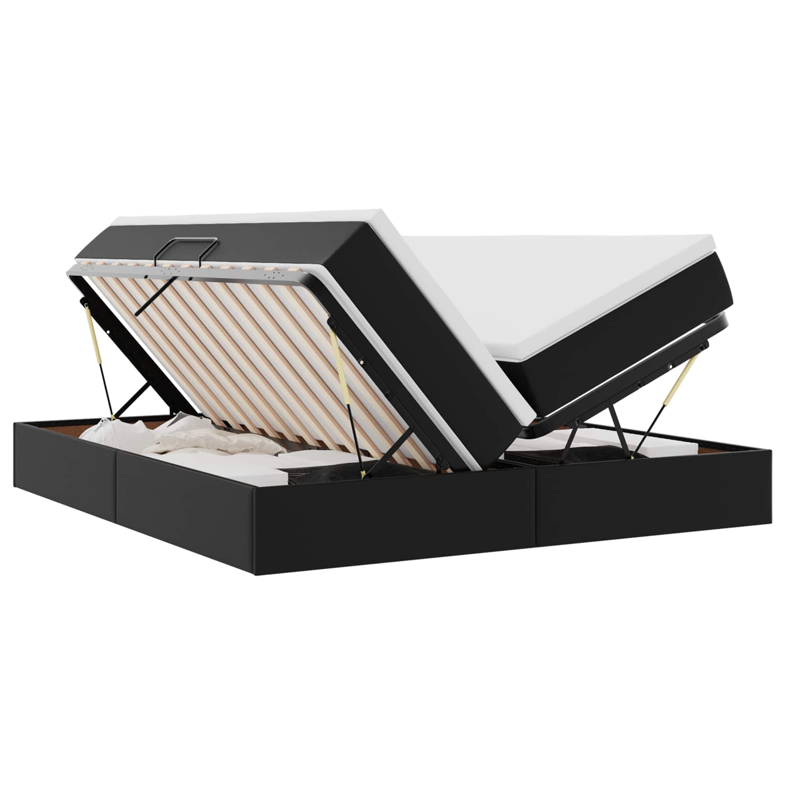 Κρεβάτι με αποθηκευτικό χώρο και στρώμα Μαύρο 180 x 200 cm