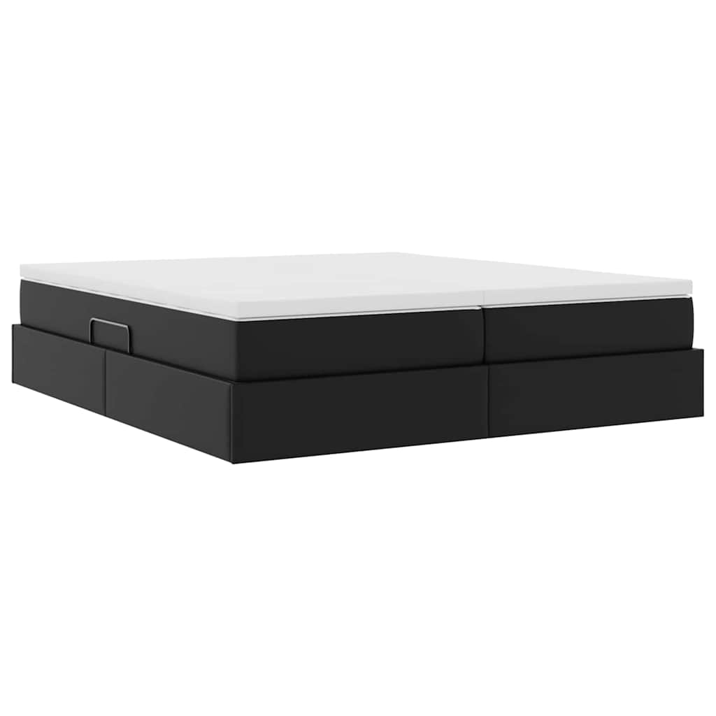 Κρεβάτι με αποθηκευτικό χώρο και στρώμα Μαύρο 180 x 200 cm