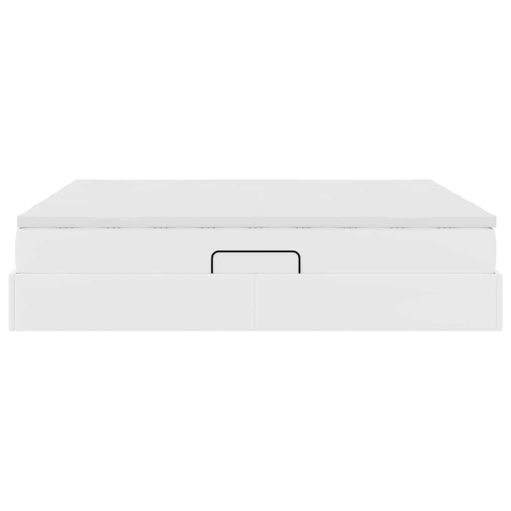 Κρεβάτι με αποθηκευτικό χώρο και στρώμα Λευκό 180 x 200 cm - Pakobazaar