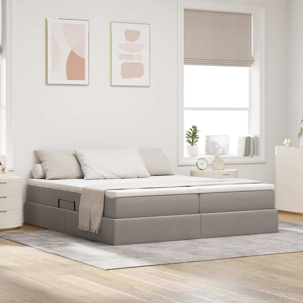 Κρεβάτι με αποθηκευτικό χώρο και στρώμα Taupe 180 x 200 cm