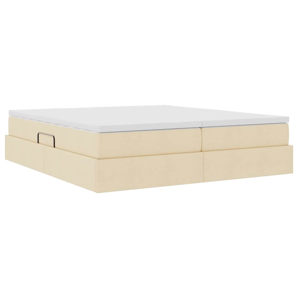 Κρεβάτι με αποθηκευτικό χώρο και στρώμα Κρεμ 180 x 200 cm
