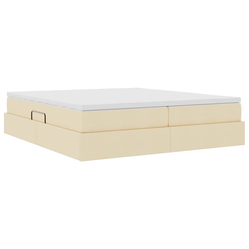 Κρεβάτι με αποθηκευτικό χώρο και στρώμα Κρεμ 180 x 200 cm