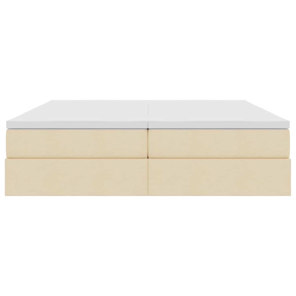 Κρεβάτι με αποθηκευτικό χώρο και στρώμα Κρεμ 180 x 200 cm