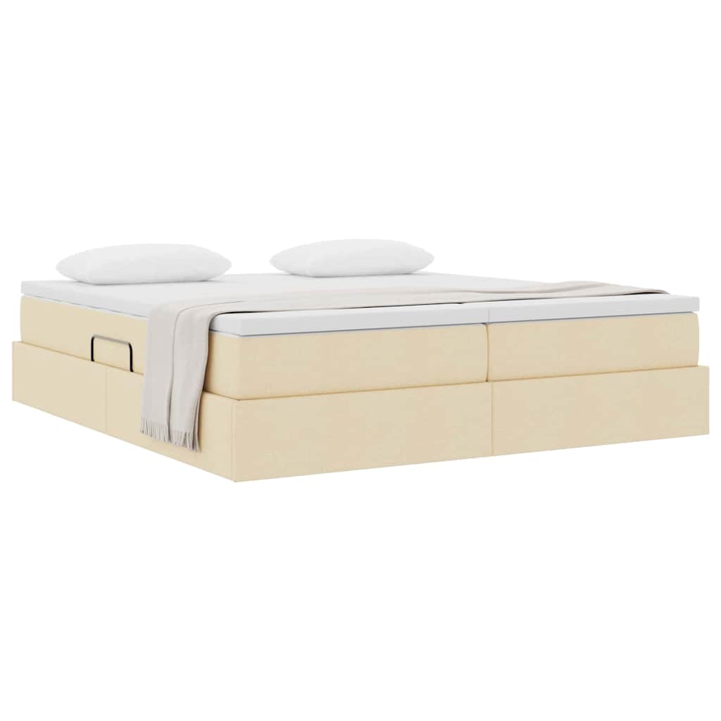 Κρεβάτι με αποθηκευτικό χώρο και στρώμα Κρεμ 180 x 200 cm