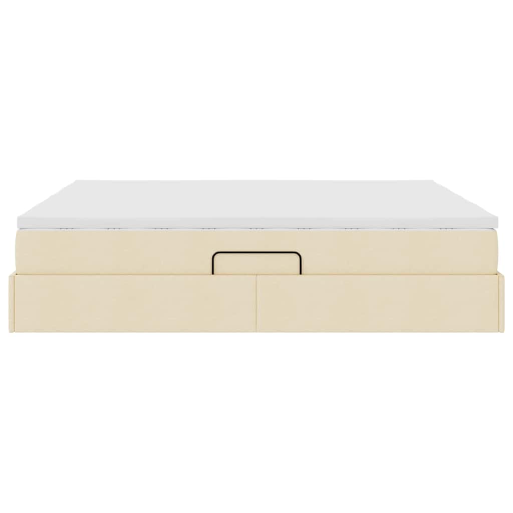Κρεβάτι με αποθηκευτικό χώρο και στρώμα Κρεμ 180 x 200 cm