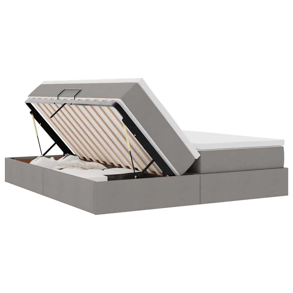 Κρεβάτι με αποθηκευτικό χώρο και στρώμα Taupe 200 x 200 cm