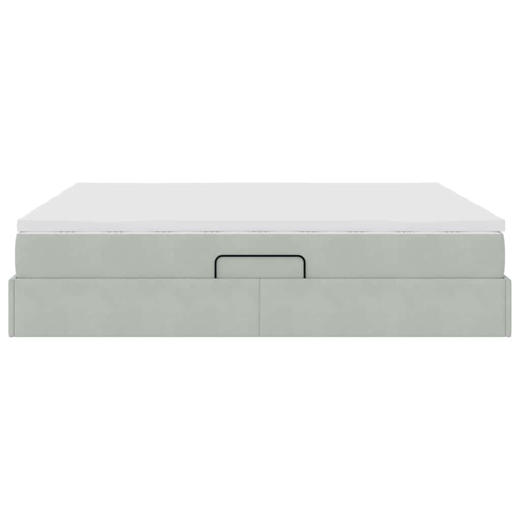 Κρεβάτι με αποθηκευτικό χώρο και στρώμα 180 x 200 cm Βελούδο - Pakobazaar