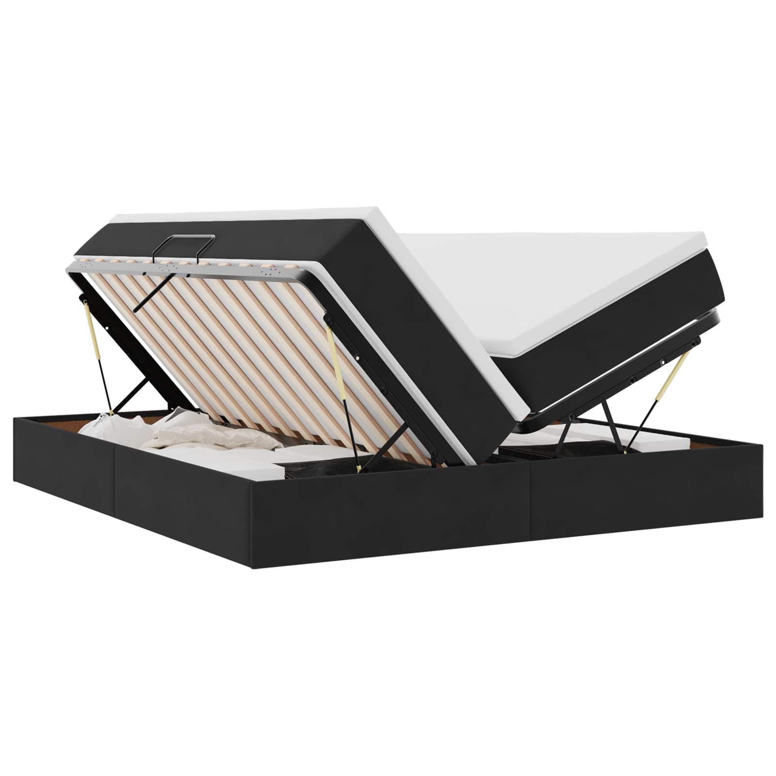 Κρεβάτι με αποθηκευτικό χώρο και στρώμα Μαύρο 180 x 200 cm - Pakobazaar