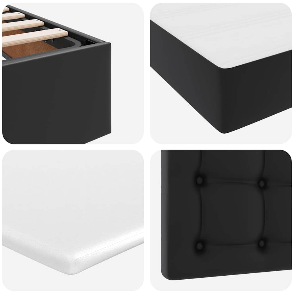 Κρεβάτι με αποθηκευτικό χώρο και στρώμα Μαύρο 90 x 200 cm