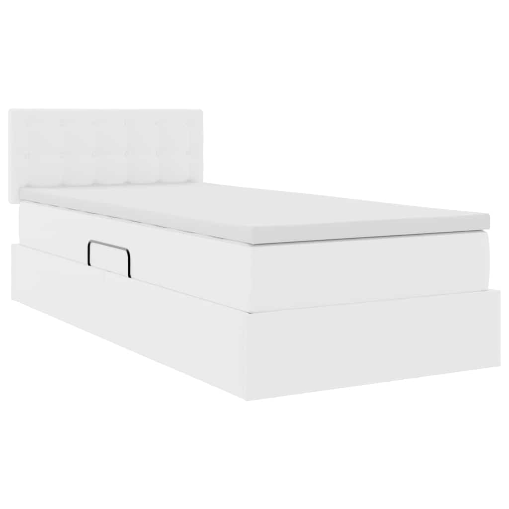 Κρεβάτι με αποθηκευτικό χώρο και στρώμα με στρώμα Καθαρό Λευκό - Pakobazaar