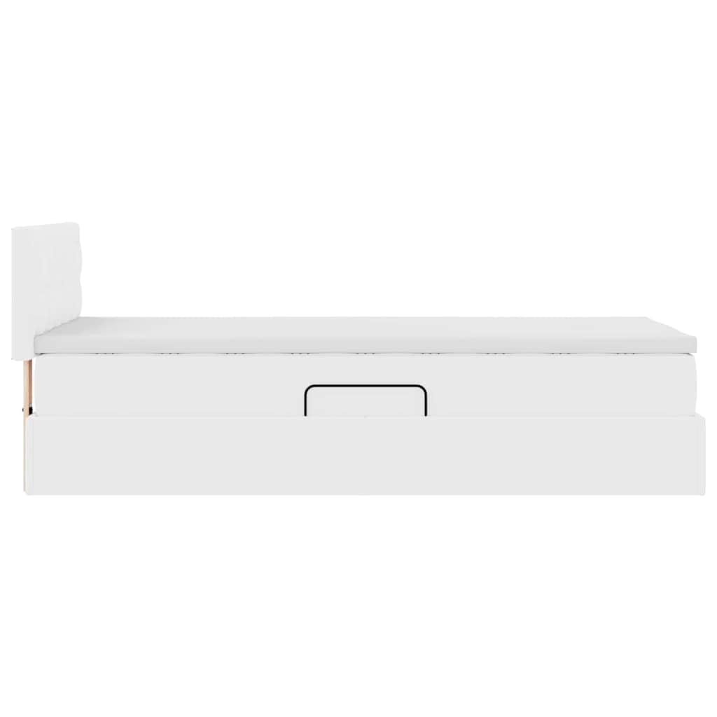 Κρεβάτι με αποθηκευτικό χώρο και στρώμα με στρώμα Καθαρό Λευκό - Pakobazaar