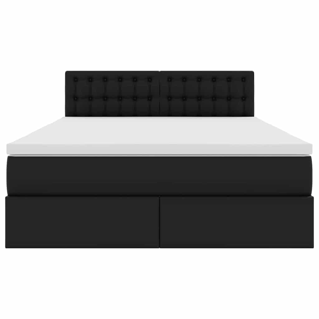 Κρεβάτι με αποθηκευτικό χώρο και στρώμα Μαύρο 140 x 190 cm