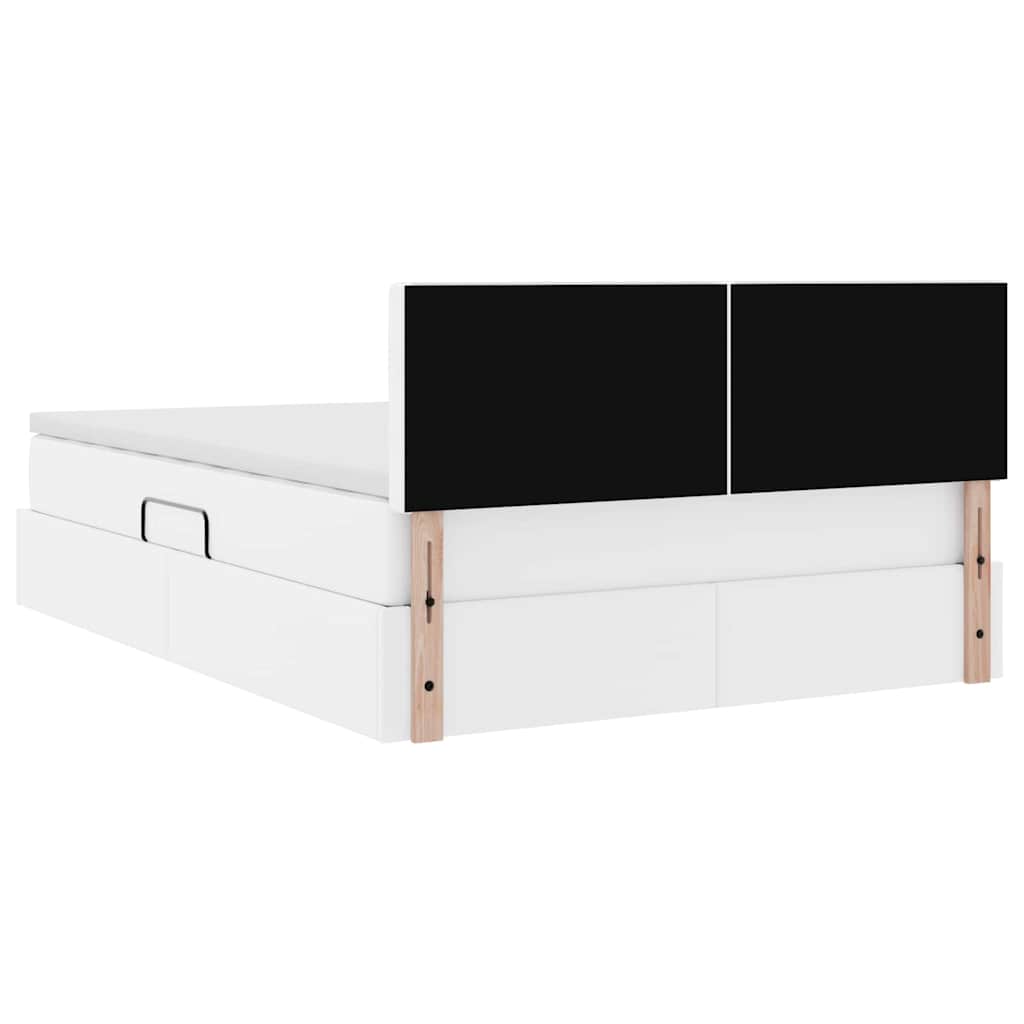 Κρεβάτι με αποθηκευτικό χώρο και στρώμα με στρώμα Καθαρό Λευκό - Pakobazaar