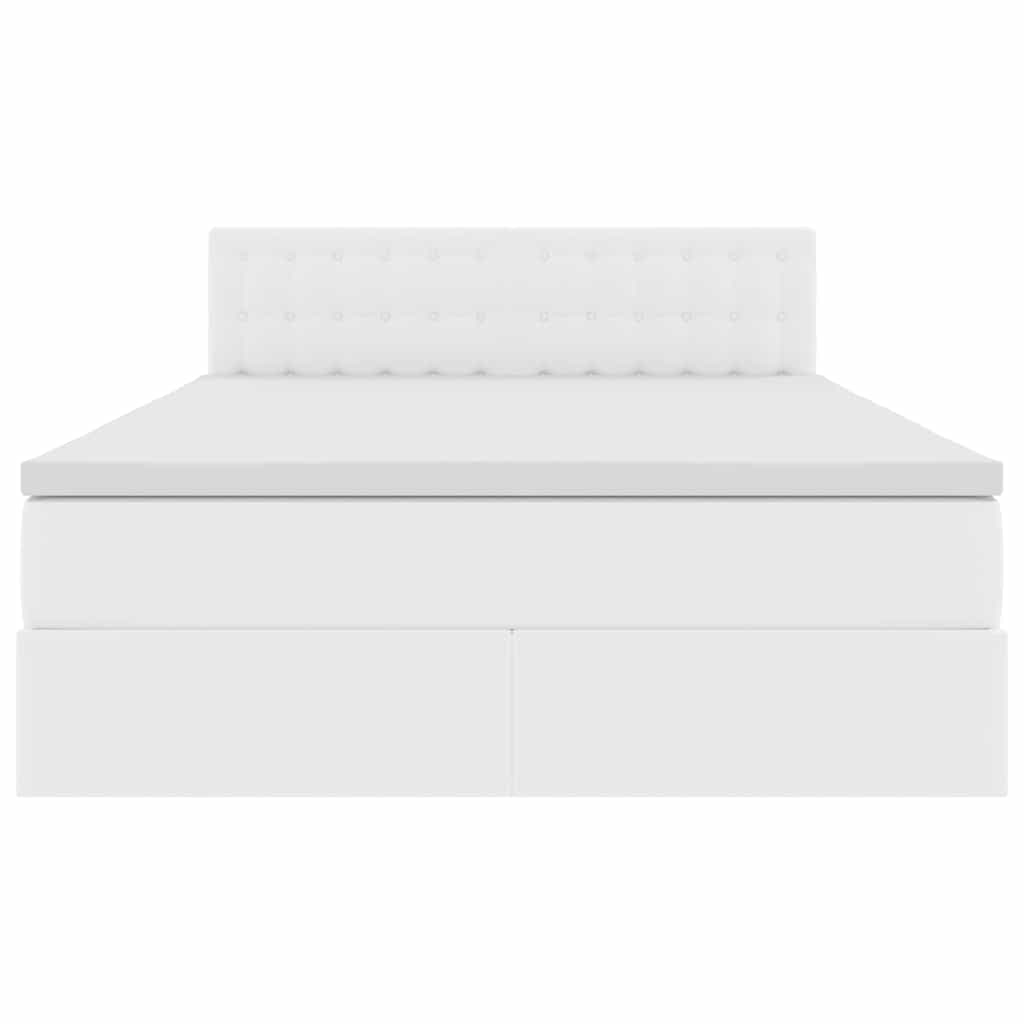 Κρεβάτι με αποθηκευτικό χώρο και στρώμα με στρώμα Καθαρό Λευκό - Pakobazaar