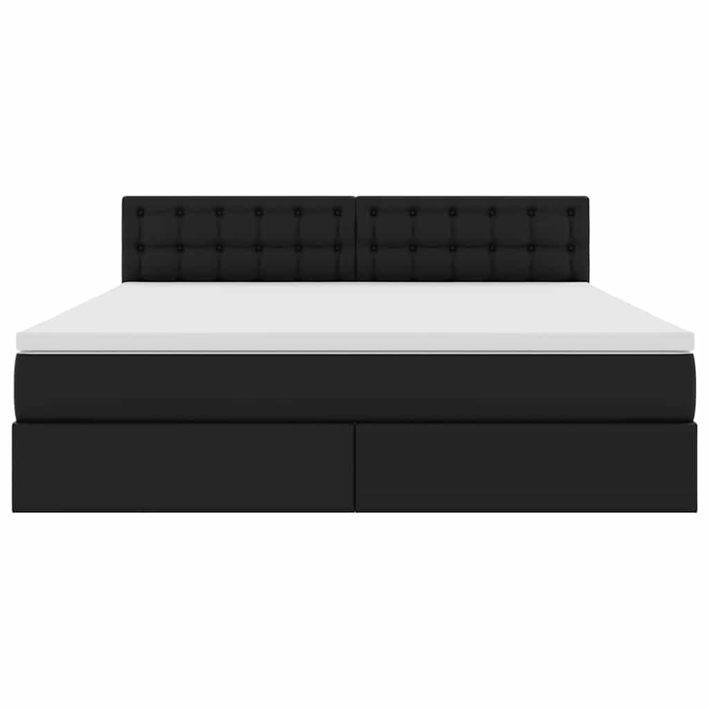 Κρεβάτι με αποθηκευτικό χώρο και στρώμα Μαύρο 180 x 200 cm