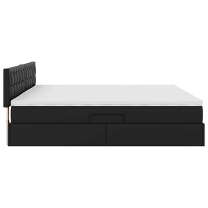 Κρεβάτι με αποθηκευτικό χώρο και στρώμα Μαύρο 200 x 200 cm - Pakobazaar