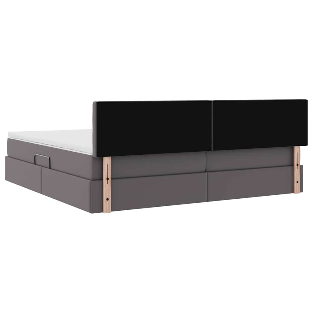 Κρεβάτι με αποθηκευτικό χώρο και στρώμα Γκρι 200 x 200 cm - Pakobazaar