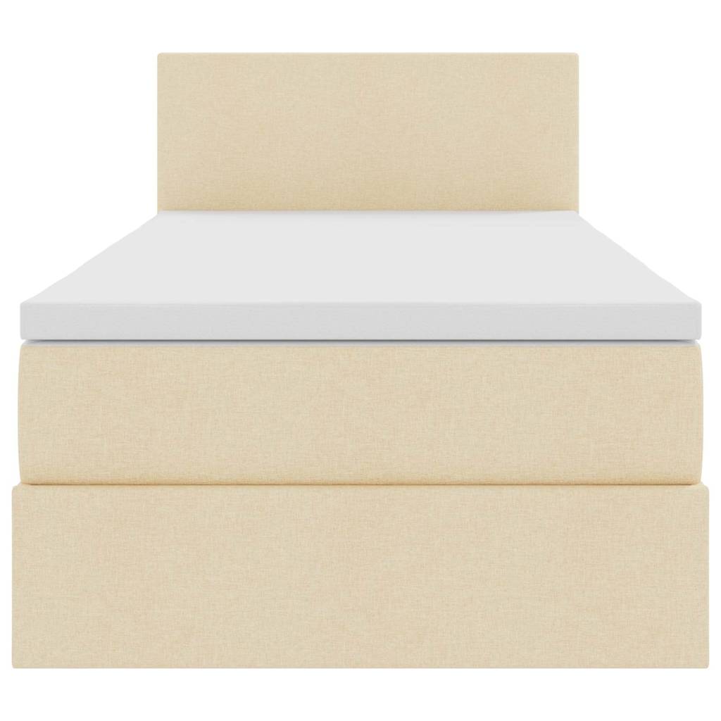 Κρεβάτι με αποθηκευτικό χώρο και στρώμα Κρέμ 90 x 190 cm - Pakobazaar