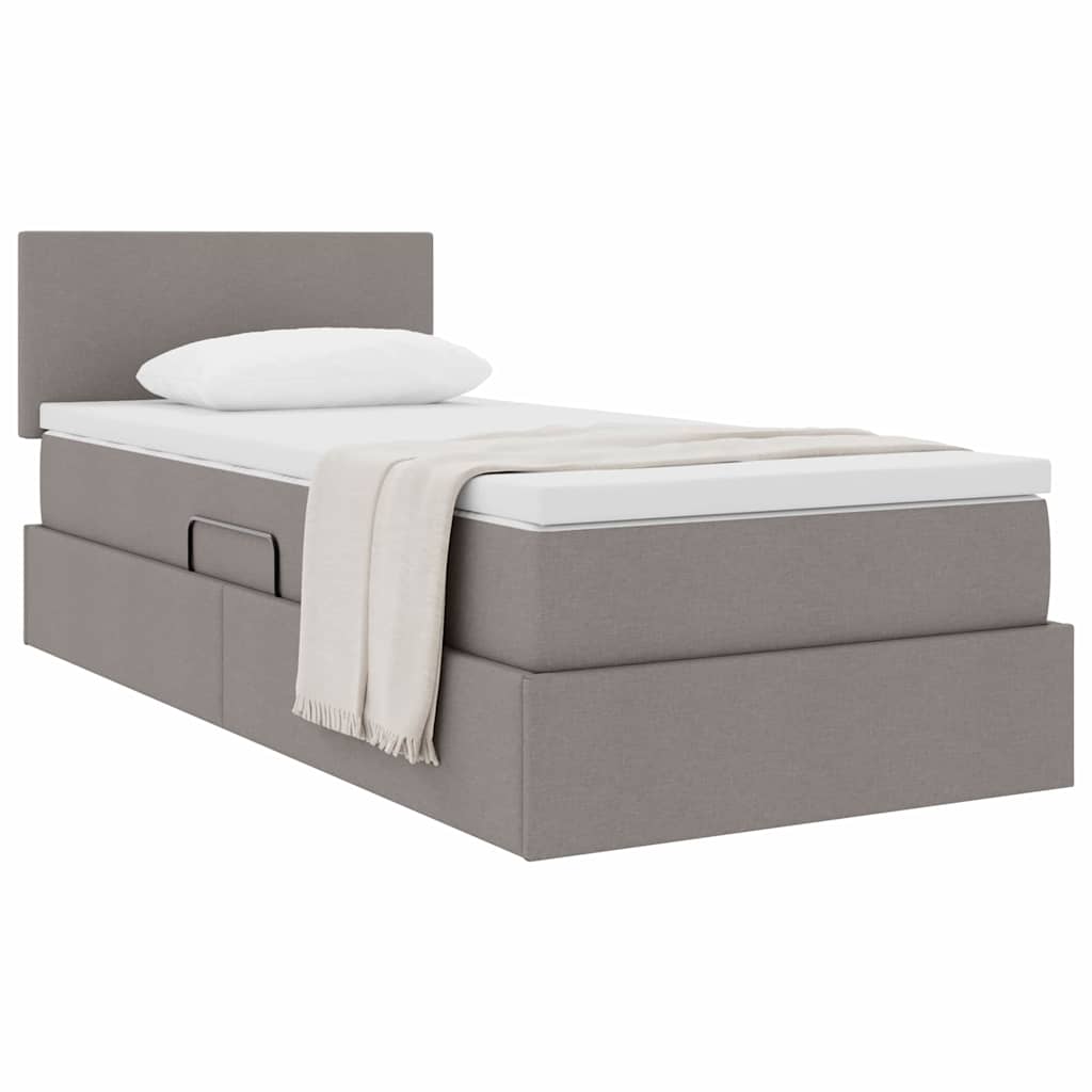 Κρεβάτι με αποθηκευτικό χώρο και στρώμα Taupe 90 x 200 cm - Pakobazaar