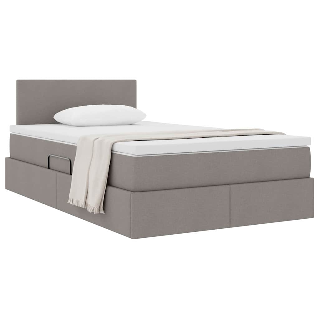 Κρεβάτι με αποθηκευτικό χώρο και στρώμα Taupe 120 x 200 cm