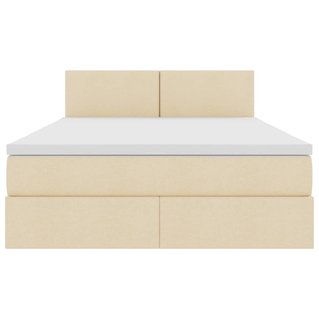 Κρεβάτι με αποθηκευτικό χώρο και στρώμα Κρέμ 140 x 200 cm