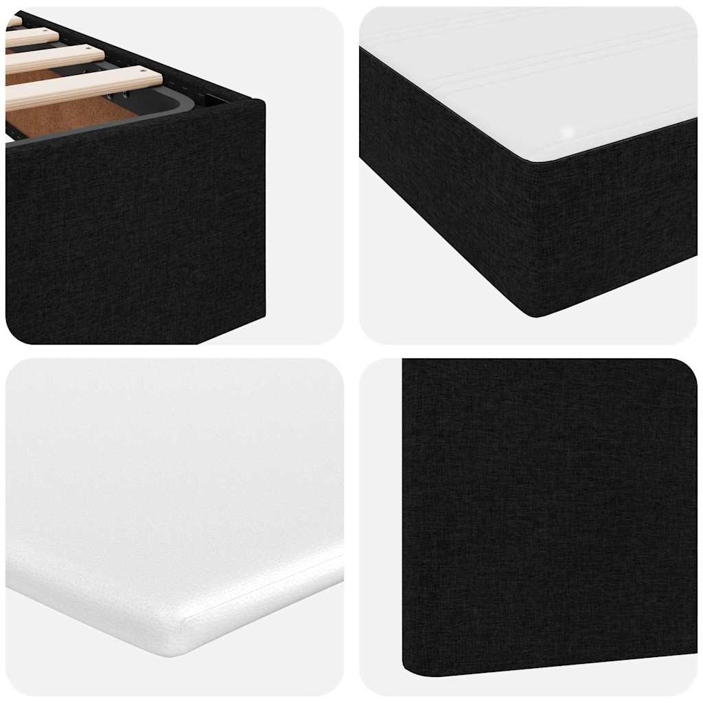 Κρεβάτι με αποθηκευτικό χώρο και στρώμα Μαύρο 180 x 200 cm