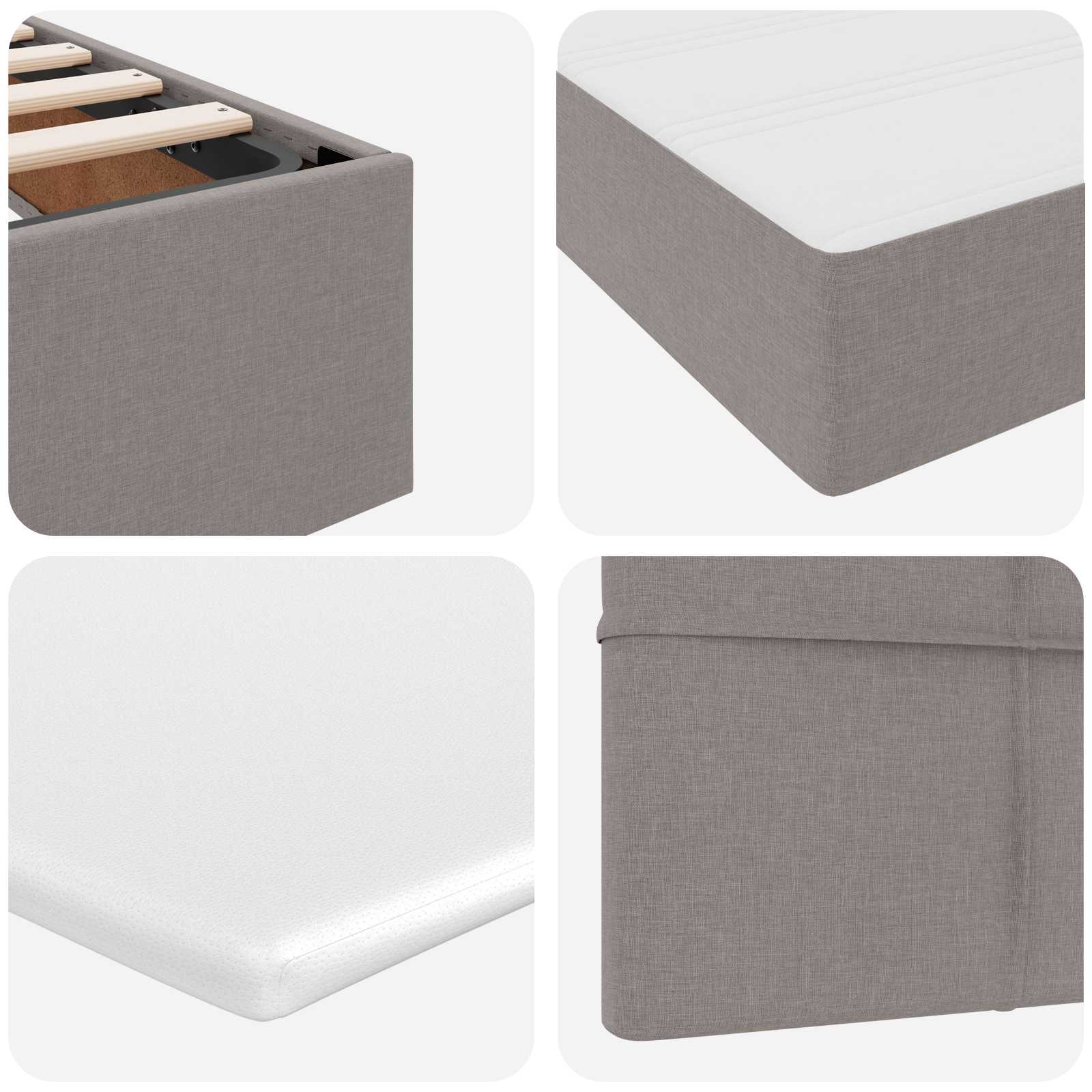 Κρεβάτι με αποθηκευτικό χώρο και στρώμα Taupe 120 x 190 cm - Pakobazaar