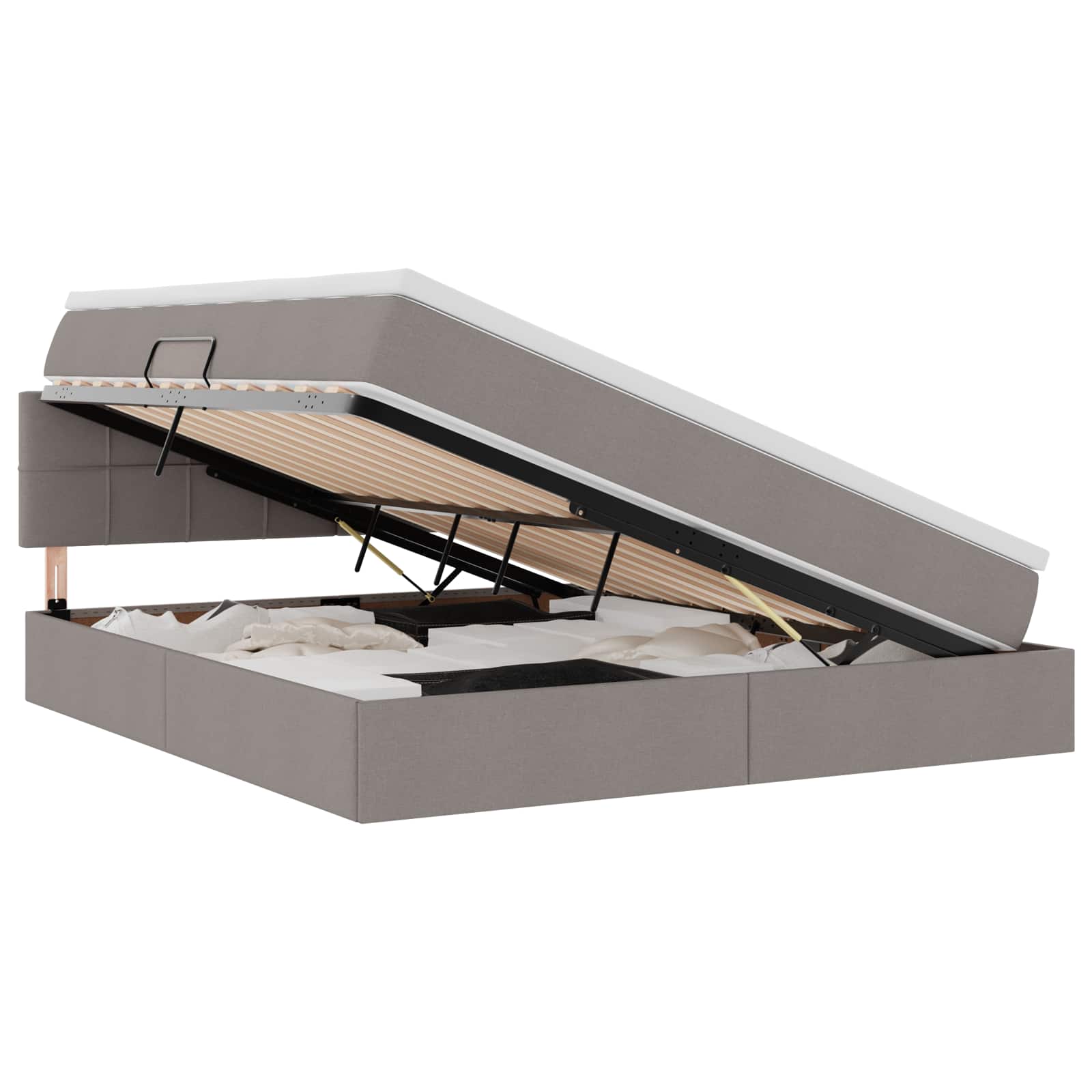 Κρεβάτι με αποθηκευτικό χώρο και στρώμα Taupe 160 x 200 cm - Pakobazaar