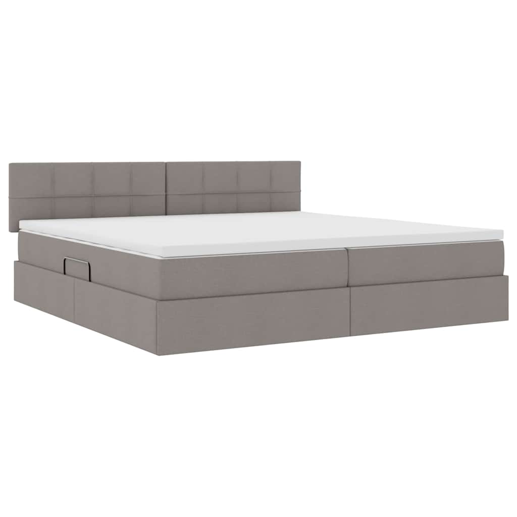 Κρεβάτι με αποθηκευτικό χώρο και στρώμα Taupe 200 x 200 cm
