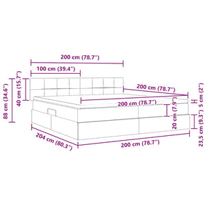 Κρεβάτι με αποθηκευτικό χώρο και στρώμα Taupe 200 x 200 cm