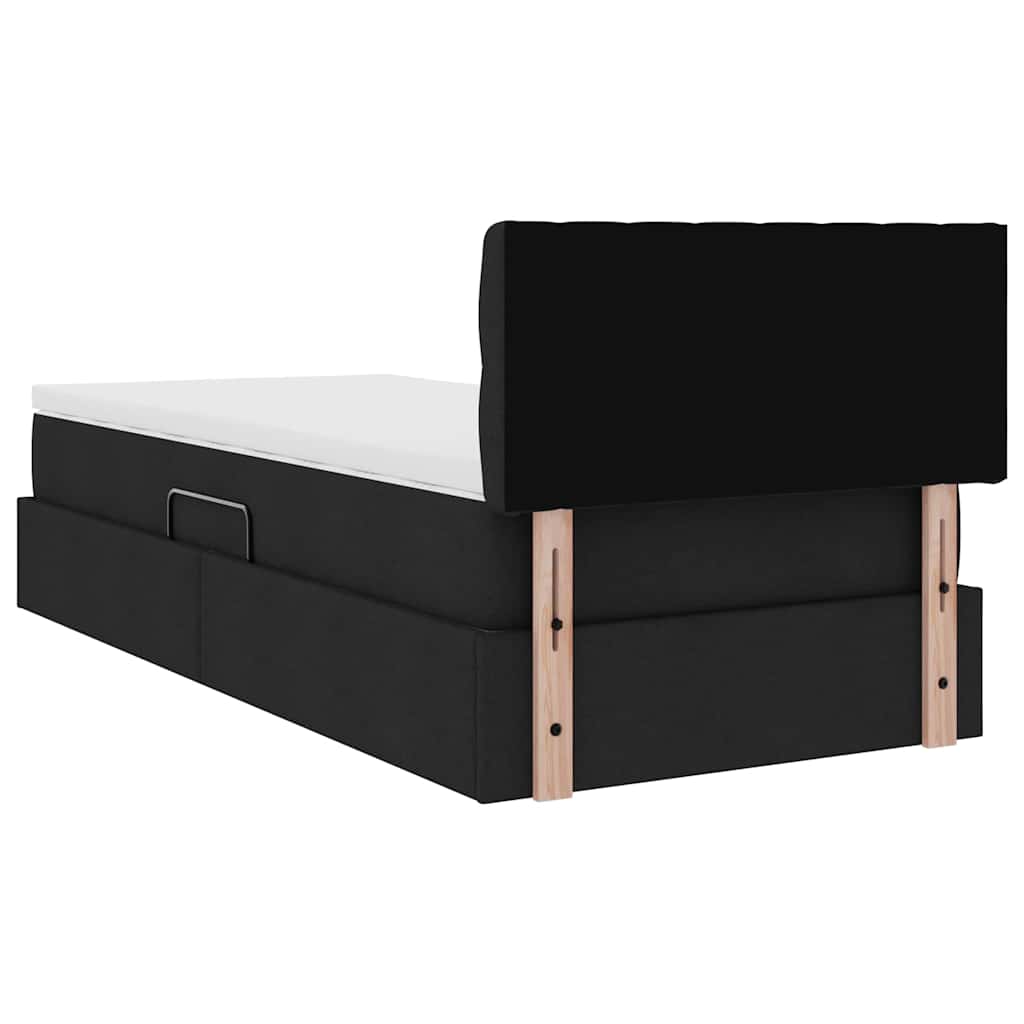 Κρεβάτι με αποθηκευτικό χώρο και στρώμα Μαύρο 90 x 190 cm - Pakobazaar
