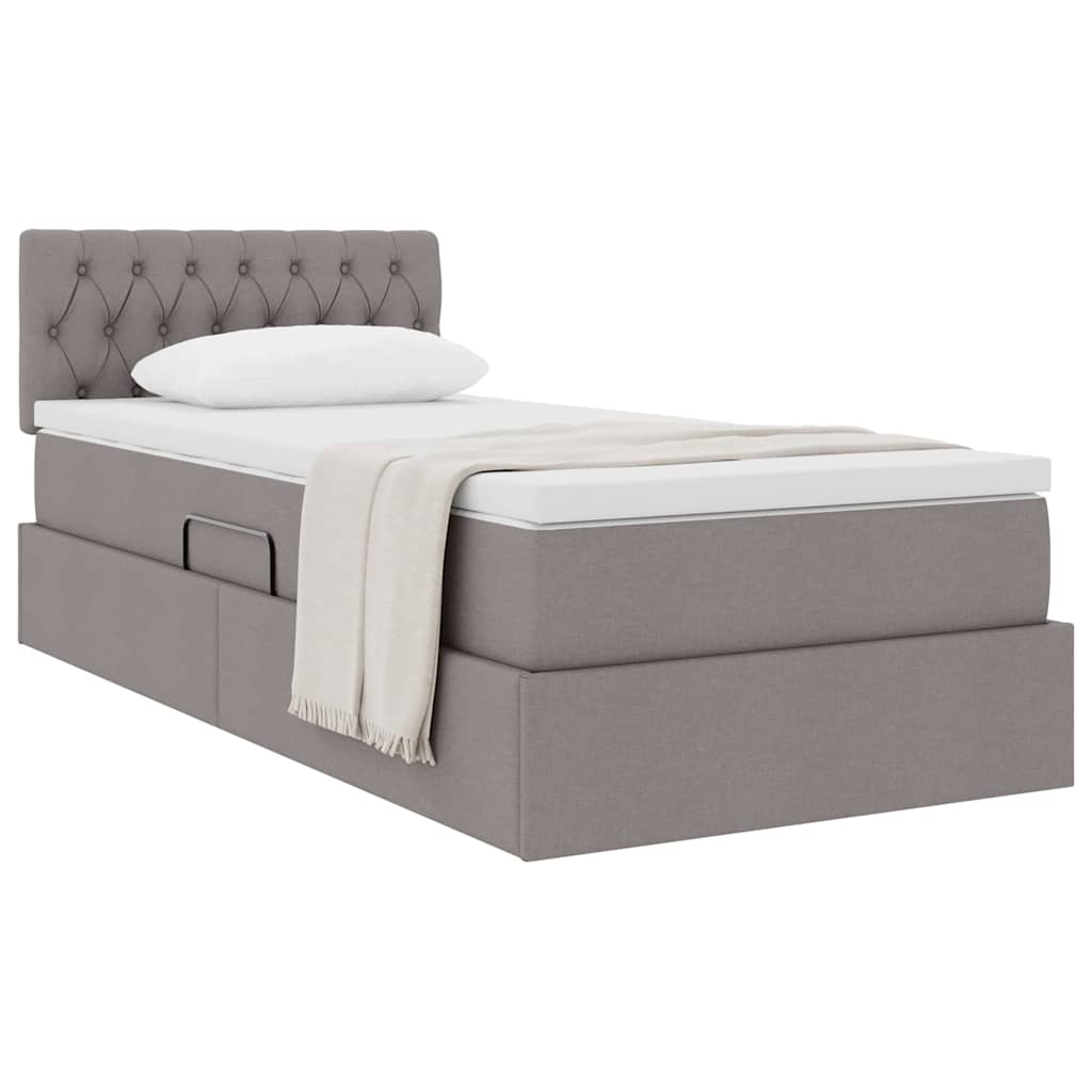 Κρεβάτι με αποθηκευτικό χώρο και στρώμα Taupe 90 x 190 cm - Pakobazaar
