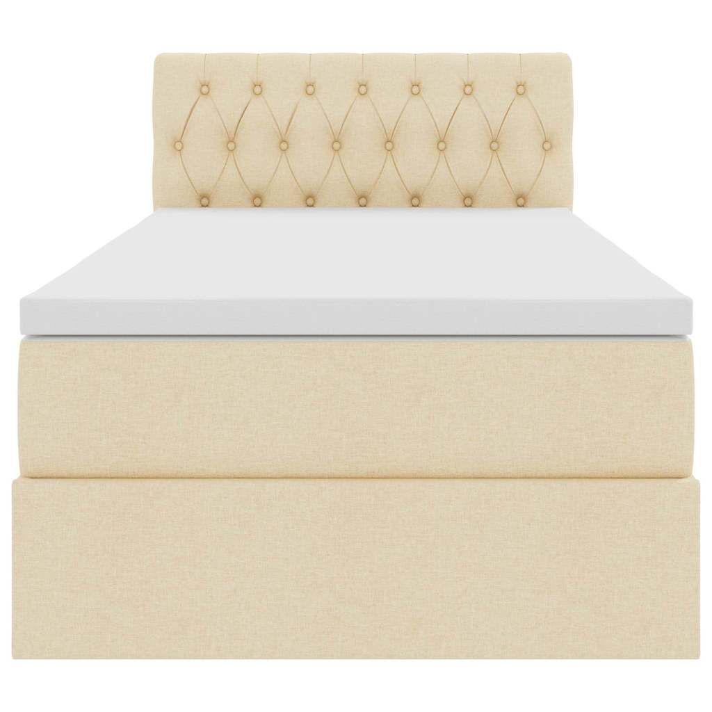Κρεβάτι με αποθηκευτικό χώρο και στρώμα Κρέμ 90 x 190 cm - Pakobazaar
