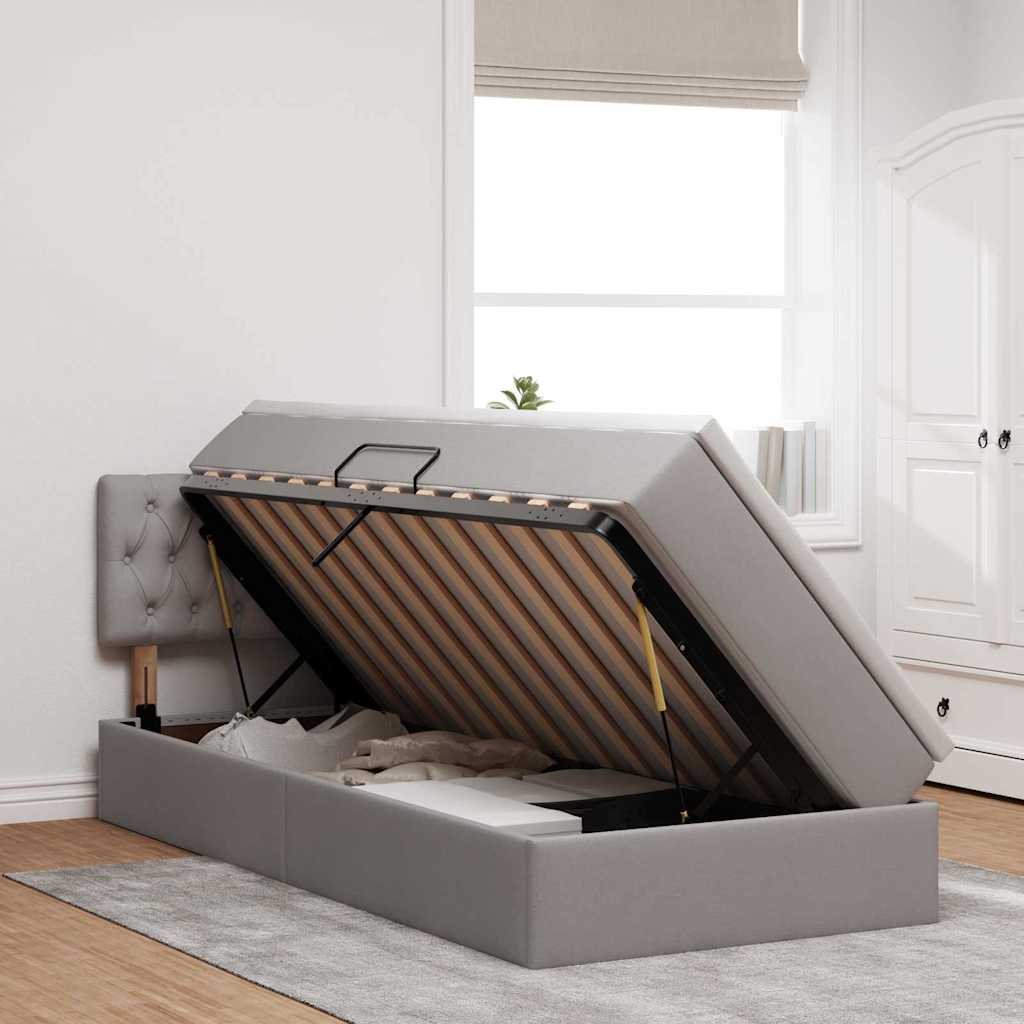 Κρεβάτι με αποθηκευτικό χώρο και στρώμα Taupe 100 x 200 cm