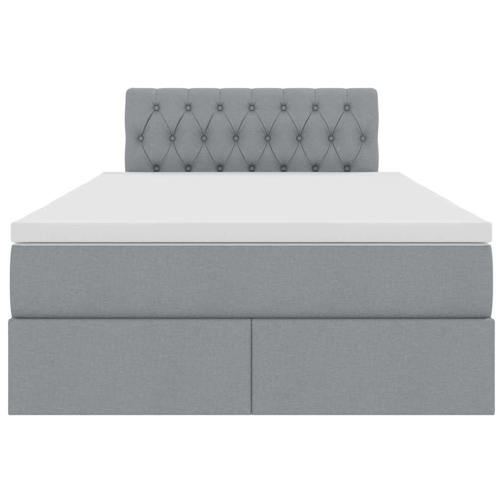 Κρεβάτι με αποθηκευτικό χώρο και στρώμα με στρώμα Ανοιχτό γκρι - Pakobazaar