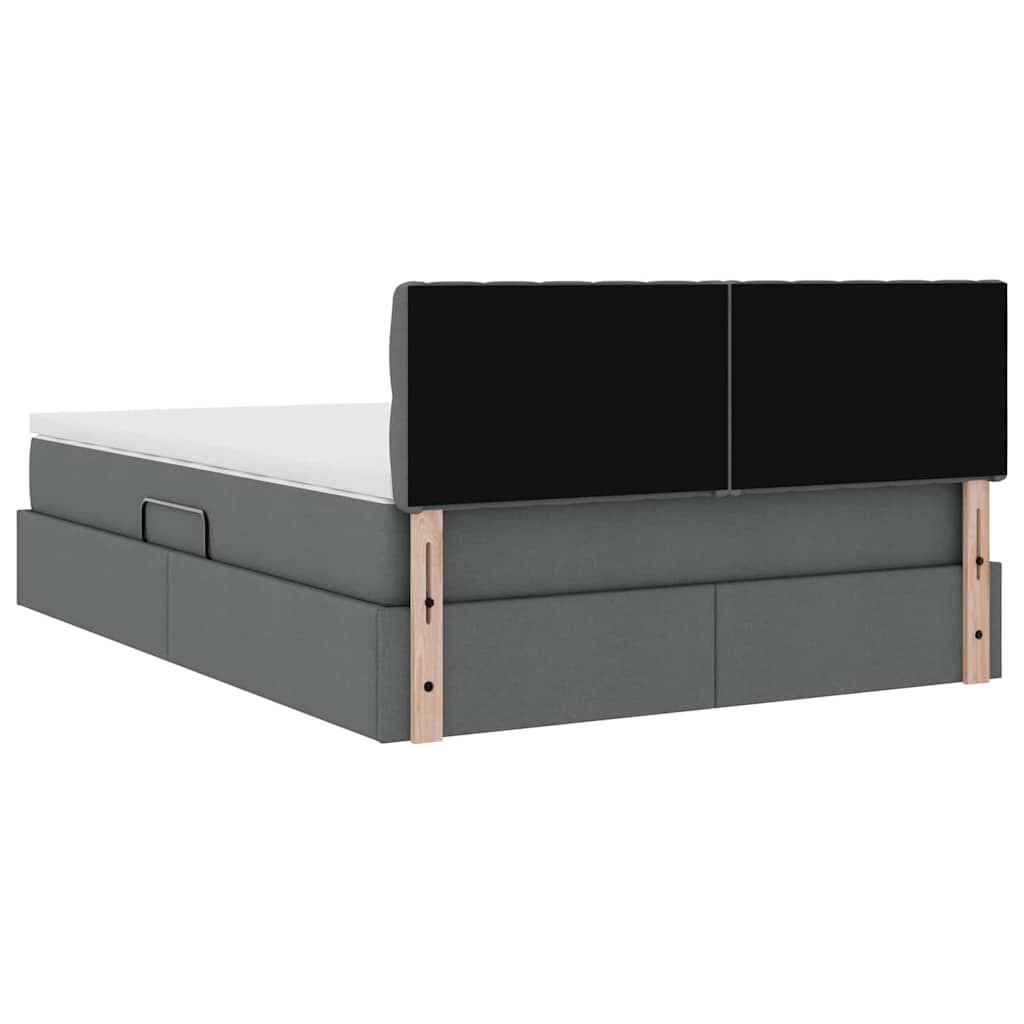 Κρεβάτι με αποθηκευτικό χώρο και στρώμα με στρώμα Σκούρο Γκρι