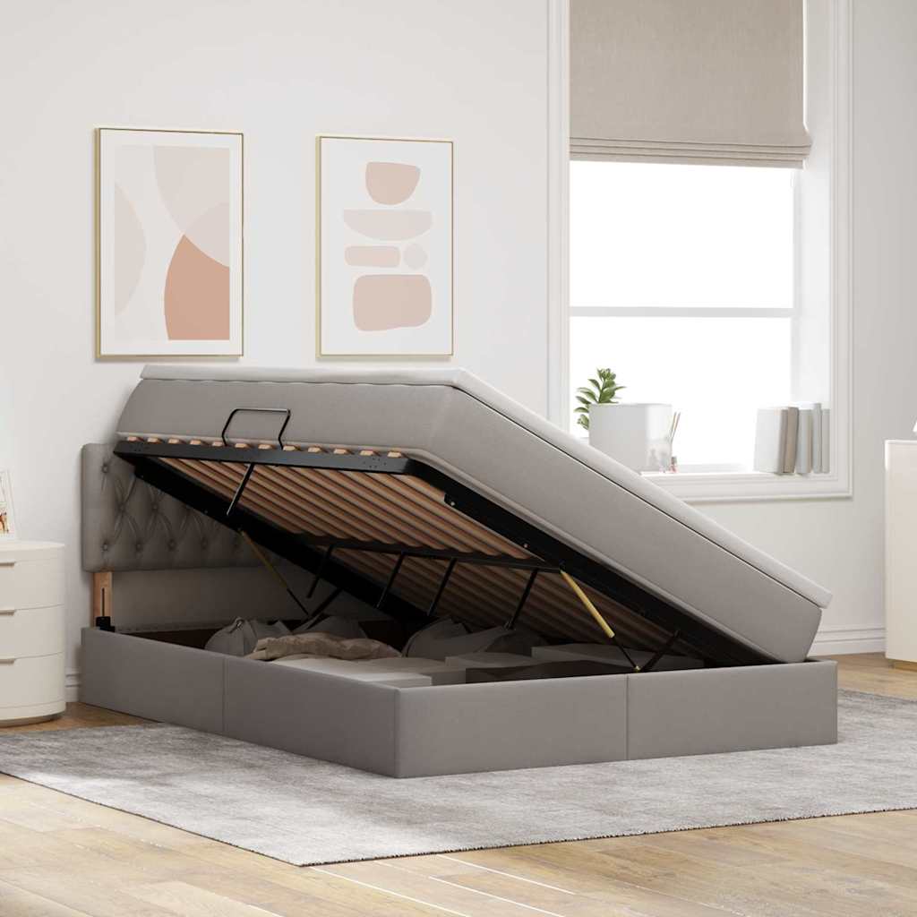 Κρεβάτι με αποθηκευτικό χώρο και στρώμα Taupe 140 x 200 cm