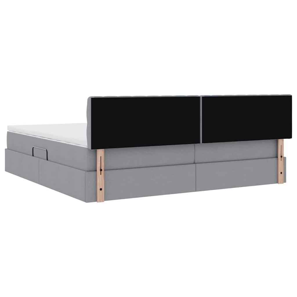 Κρεβάτι με αποθηκευτικό χώρο και στρώμα με στρώμα Ανοιχτό γκρι - Pakobazaar