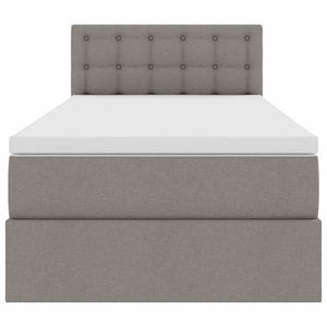 Κρεβάτι με αποθηκευτικό χώρο και στρώμα Taupe 90 x 200 cm