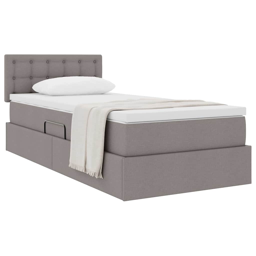 Κρεβάτι με αποθηκευτικό χώρο και στρώμα Taupe 90 x 200 cm