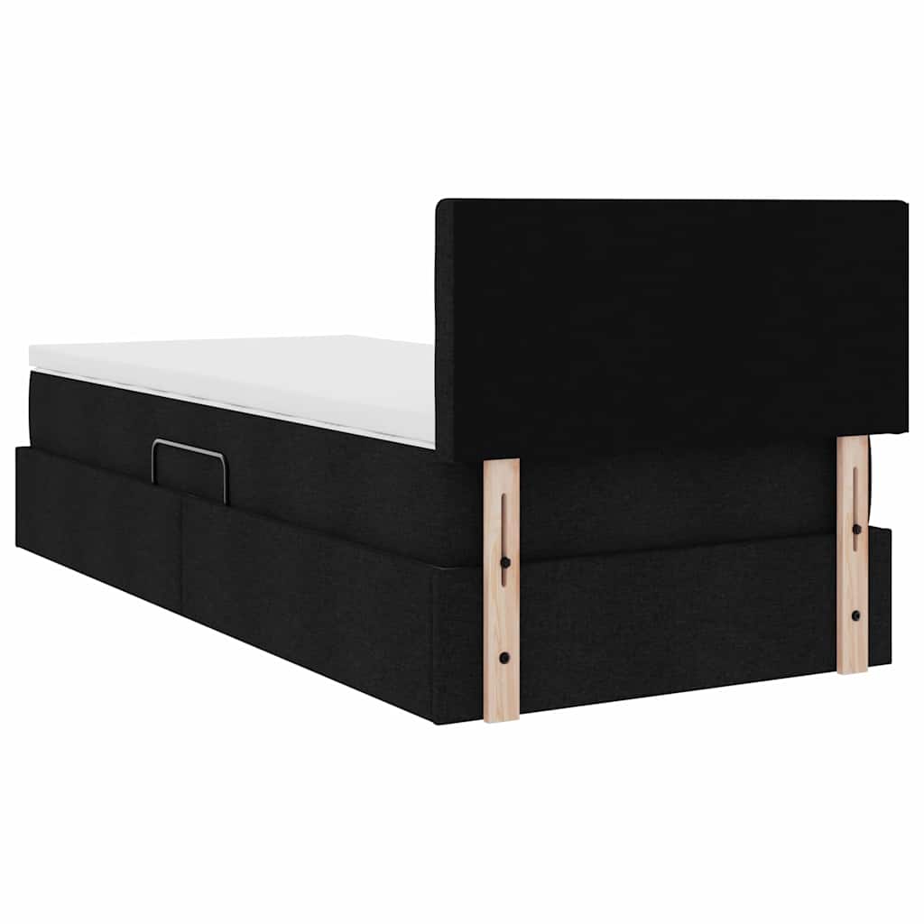 Κρεβάτι με αποθηκευτικό χώρο και στρώμα Μαύρο 100 x 200 cm - Pakobazaar