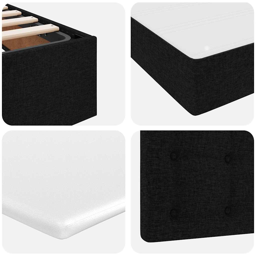 Κρεβάτι με αποθηκευτικό χώρο και στρώμα Μαύρο 140 x 190 cm - Pakobazaar