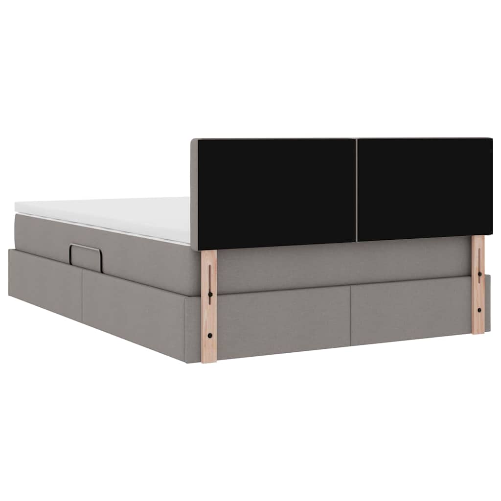 Κρεβάτι με αποθηκευτικό χώρο και στρώμα Taupe 140 x 190 cm - Pakobazaar