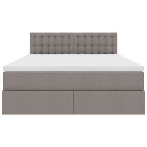 Κρεβάτι με αποθηκευτικό χώρο και στρώμα Taupe 140 x 190 cm - Pakobazaar