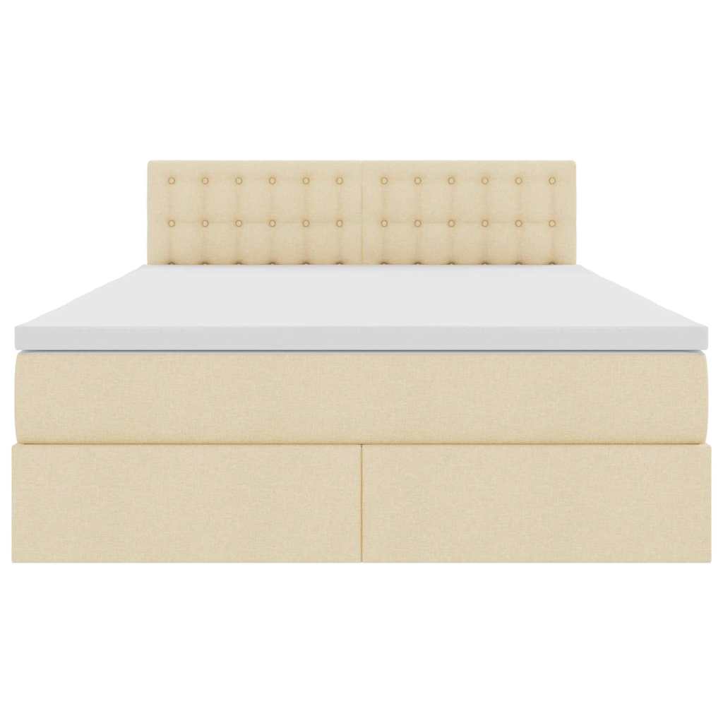 Κρεβάτι με αποθηκευτικό χώρο και στρώμα Κρέμ 140 x 190 cm - Pakobazaar