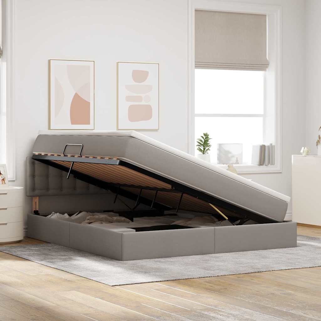 Κρεβάτι με αποθηκευτικό χώρο και στρώμα Taupe 180 x 200 cm