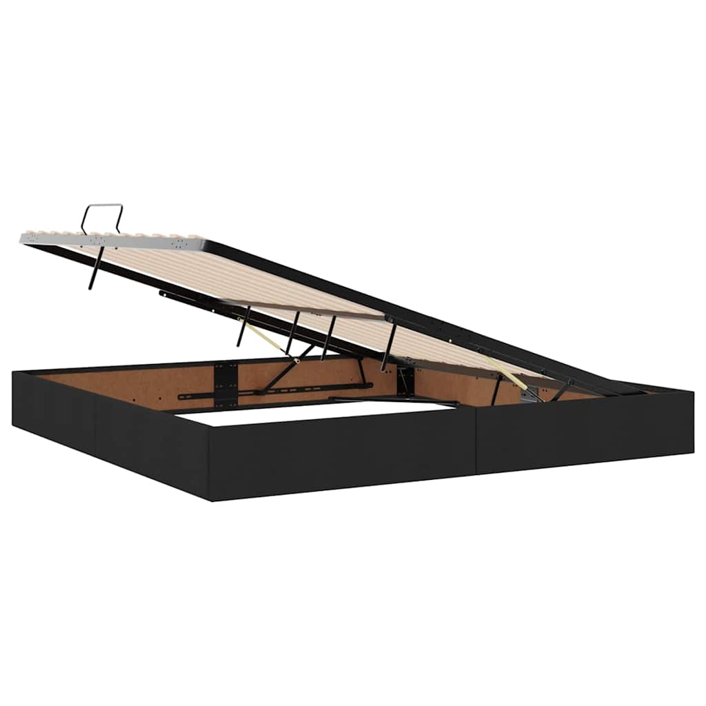 Κρεβάτι με αποθηκευτικό χώρο και στρώμα Μαύρο 200 x 200 cm - Pakobazaar