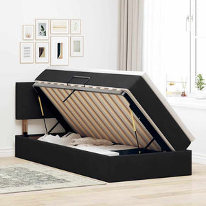 Κρεβάτι Αποθήκης με στρώμα Μαύρο 90 x 190 cm Βελούδο - Pakobazaar