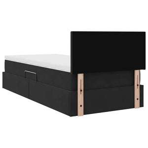 Κρεβάτι Αποθήκης με στρώμα Μαύρο 90 x 190 cm Βελούδο - Pakobazaar