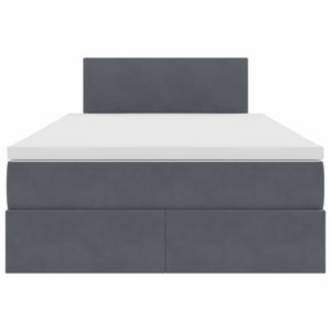 Κρεβάτι Αποθήκης με στρώμα Σκούρο Γκρι 120 x 190 cm Βελούδο
